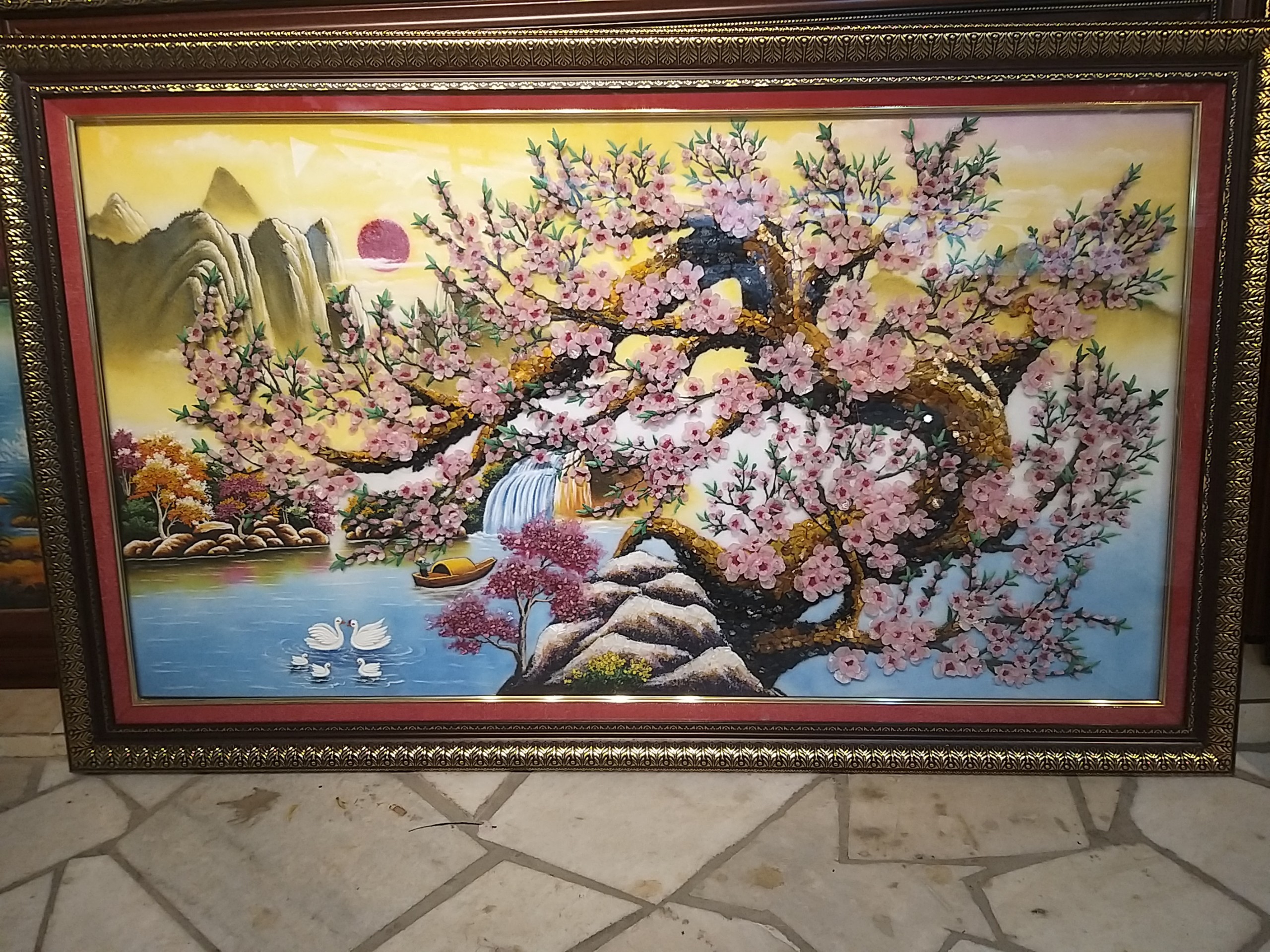 TRANH ĐÁ QUÝ ĐÀO PHAI ĐÓN XUÂN